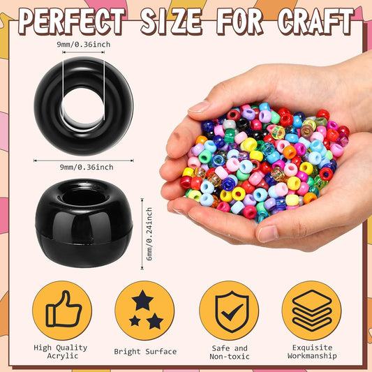 Huquary 30400 Pcs Pony Beads Bulk 72 Colors 6 x 9 mm Kandi Rainbow Multi Colored Bracelet Plastic Hair Beads for Bracelets Jewelry Making Braids Crafts