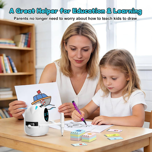 Drawing Robot for Kids, Educational Learning Drawing Toy Doodle Bot, 3 4 5 6 7 8 Year Old Boys Girls Birthday Gift, Kids Toys for Ages 5-7