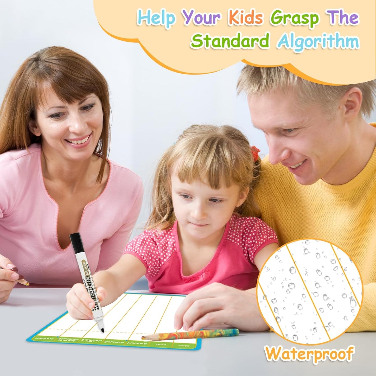 12 Pack Long Division Dry Erase Card Chart,12" x 9" Multiplication Flash Card Math Manipulative Small Whiteboard for Student Teacher 2ND 3RD 4TH Grade Classroom Homeschool Supplies Essential