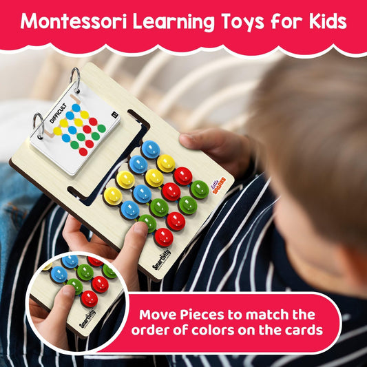 Smartivity Montessori Slide Puzzle I Color & Pattern Matching Toys for Kids 4 to 8 Years I Birthday Gift for Boys & Girls I Preschool Educational Toy for 4, 5, 6, 7, 8 | Travel Friendly
