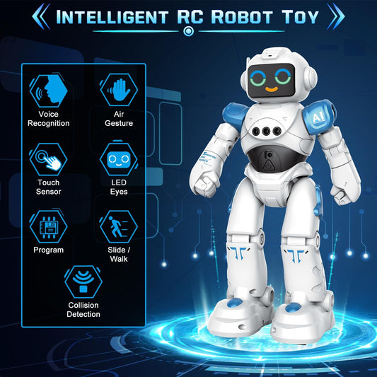 VATOS Robot Toys for Kids - Smart Talking Voice Remote Control Robot, Gesture Sensing Programmable Emo Robots Toy for Age 3 4 5 6 7 8 Year Old Boys Girls Birthday Gift Present