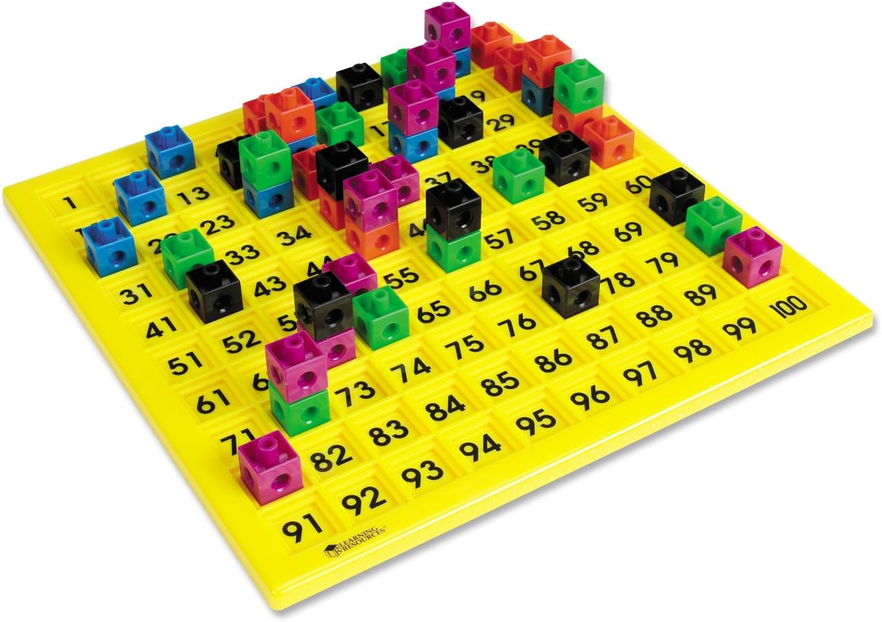Learning Resources Hundred Number Board, Early Math, Counting Games for Kids,151 Piece Set, Ages 5+