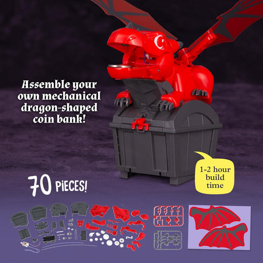 Thames & Kosmos Robotic Dragon Bank Kit | Hands-on STEM Construction Toy, Build a Mechanical Dragon Coin Bank, Explore Electric Circuits & Engineering, Educational Birthday Gift, Boys & Girls Ages 8+