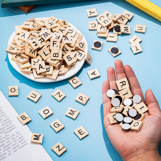 150 PCS Wood Magnetic Letter, Wooden Letter Magnets for Fridge Refrigerator Wall, Alphabet Tile Letters Magnetics for Fun Learning Decorative Game Board