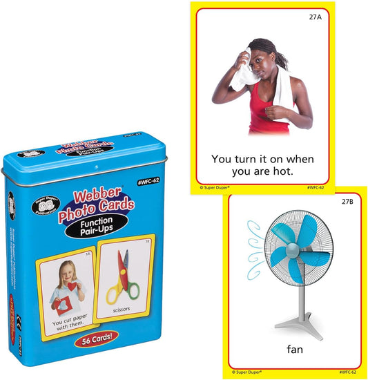 Super Duper Publications | Function Pair-Ups Photo Flash Cards | Identify and Describe Everyday Objects Fun Deck | Educational Learning Materials for Children