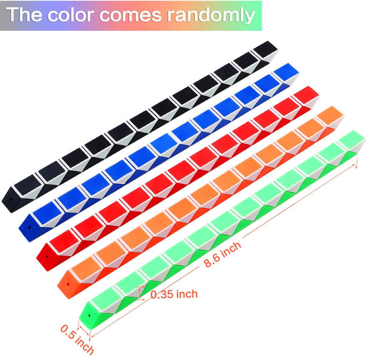Yeetec 9 Pack 24 Blocks Magic Speed Cubes, Mini Snake Cube, Mini Plastic Puzzle Cube Toy for Kids Party Bag Fillers, Party Supplies, Random Color