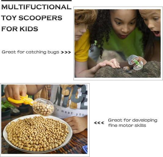 Bug Catcher Scoopers for Kids, 4PCS Handy Scoopers for Bug Catching, Fine Motor Skills Toys for Children Ages 3+