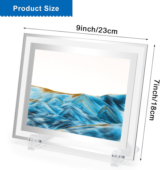 Coitak Moving Sand Art Picture, Dynamic Sand Picture, Desktop Sand Art for Home Decor and Office (12x10inch)