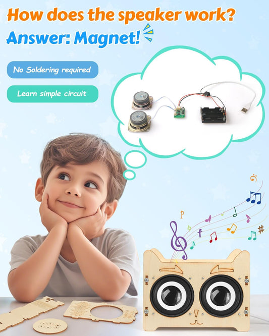 Poraxy Science Kits for Kids Age 8-12, STEM Toys for 8-13, Build Your Own Bluetooth Speaker Radio, Engineering Electronics DIY Set, Birthday Gifts for 9 10 11 14 15 16 Year Old Teen Boys Girls