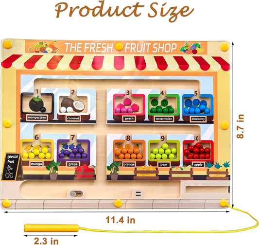 Alzheimers Products for Elderly, Dementia Activities for Seniors, Memory Care Magnetic Color & Number Matching Alzheimers Games for Parkinson Patients, Fidget Toy Sensory Cognitive Gift Maze Board