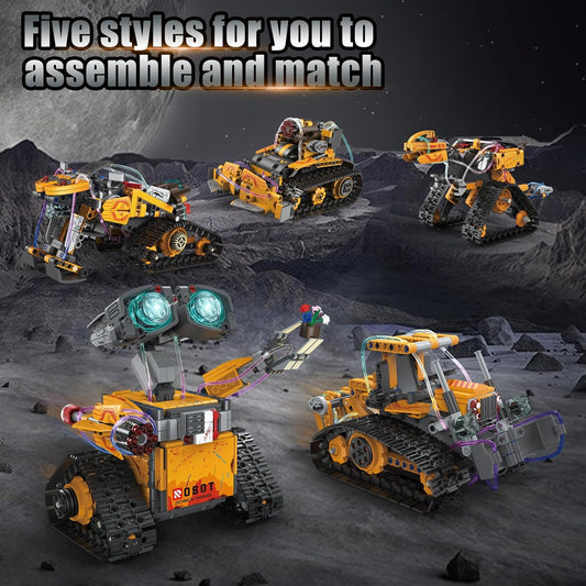 5 in 1 STEM Robot Building Kit, 673 Piece APP/Remote Control Mech RC Robotics for Kids Ages 8-12, Educational Science Kit Coding Robots Toy Building Set, Birthday Gifts for Boys Age 8-14+