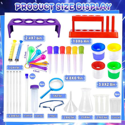 Bbiamsleep 37 Pcs Science Kits for Kids, Beakers and Test Tubes Droppers Set, Kids Science Experiment Kit Include Magnifying Glass Plastic Test Tubes for Christmas Birthday Party Gift, 3+ Years Old