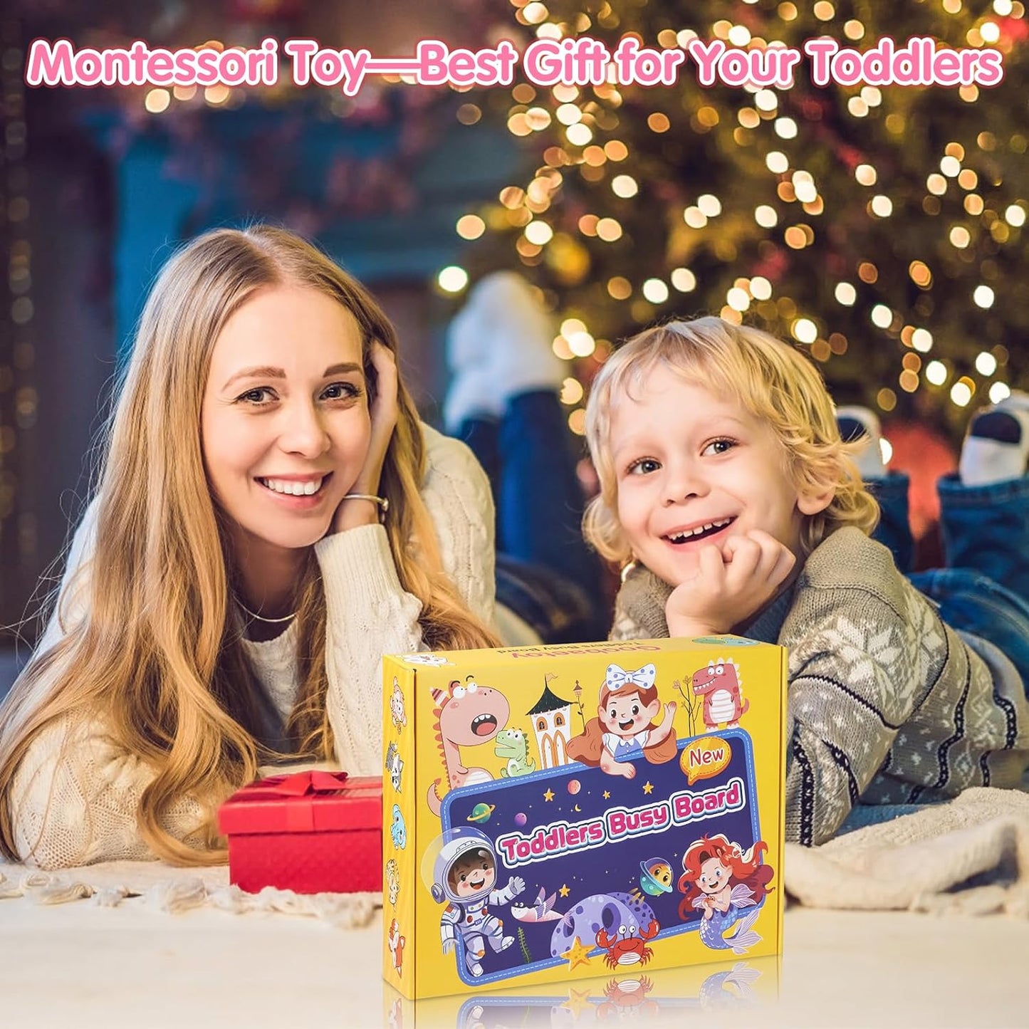 Montessori Busy Board - Sensory Learning Toys for Toddlers 3-6 Years-10 Pages-32 Activities, Airplane Car Travel Educational Toys for Autism, 3 Years Boy Birthday Gift (Cyan)