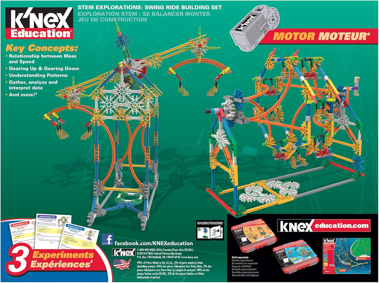 K'NEX Education - STEM Explorations: Swing Ride Building Set‚ 2 Pieces, STEM Learning‚ Ages 8+