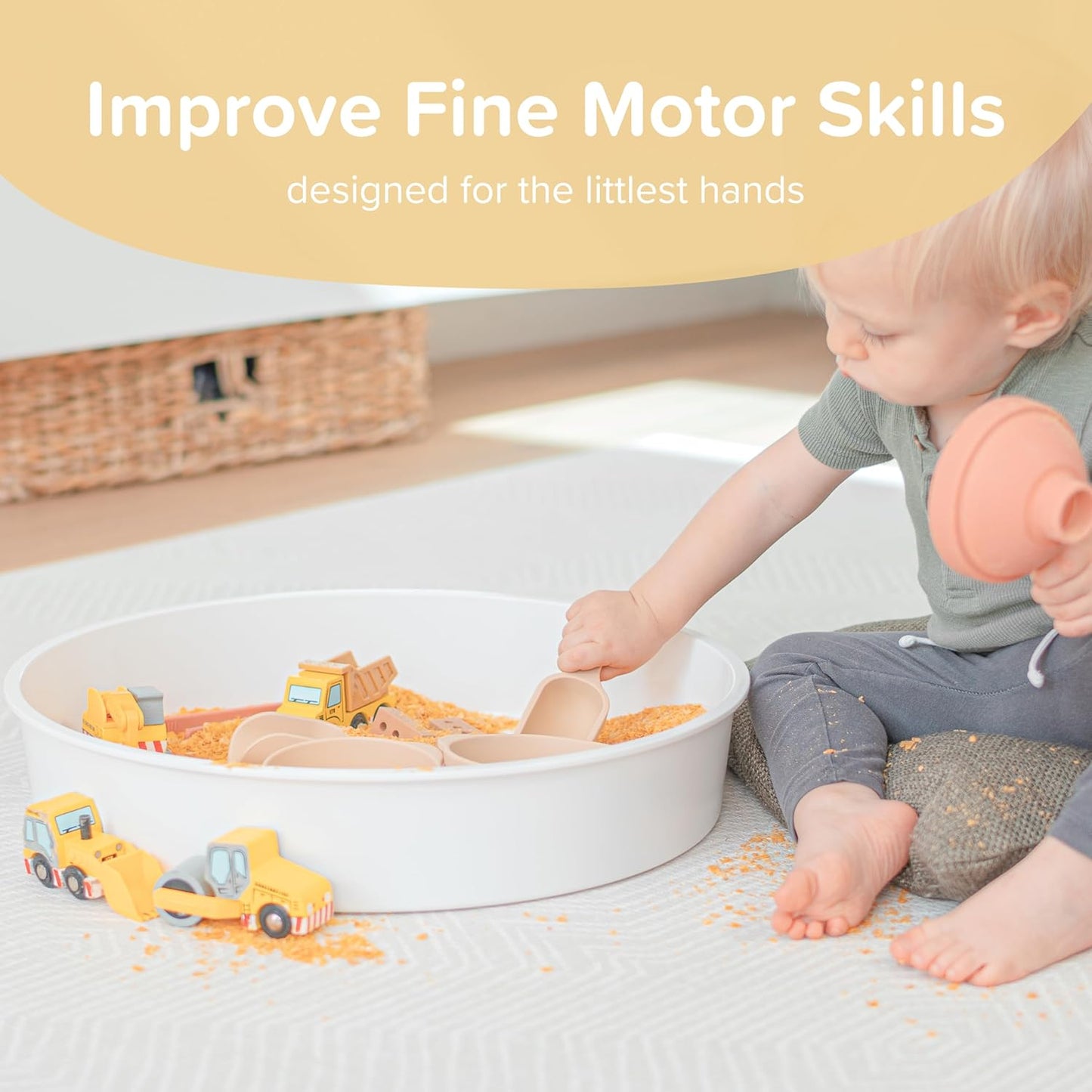 Inspire My Play - 3 x Silicone Nesting Scoops - Perfect for Sensory PlayTray - Sensory Bin Accessories - Special Education Classroom Supplies - Montessori Education Toys - Multi-Purpose Shovel - Coral