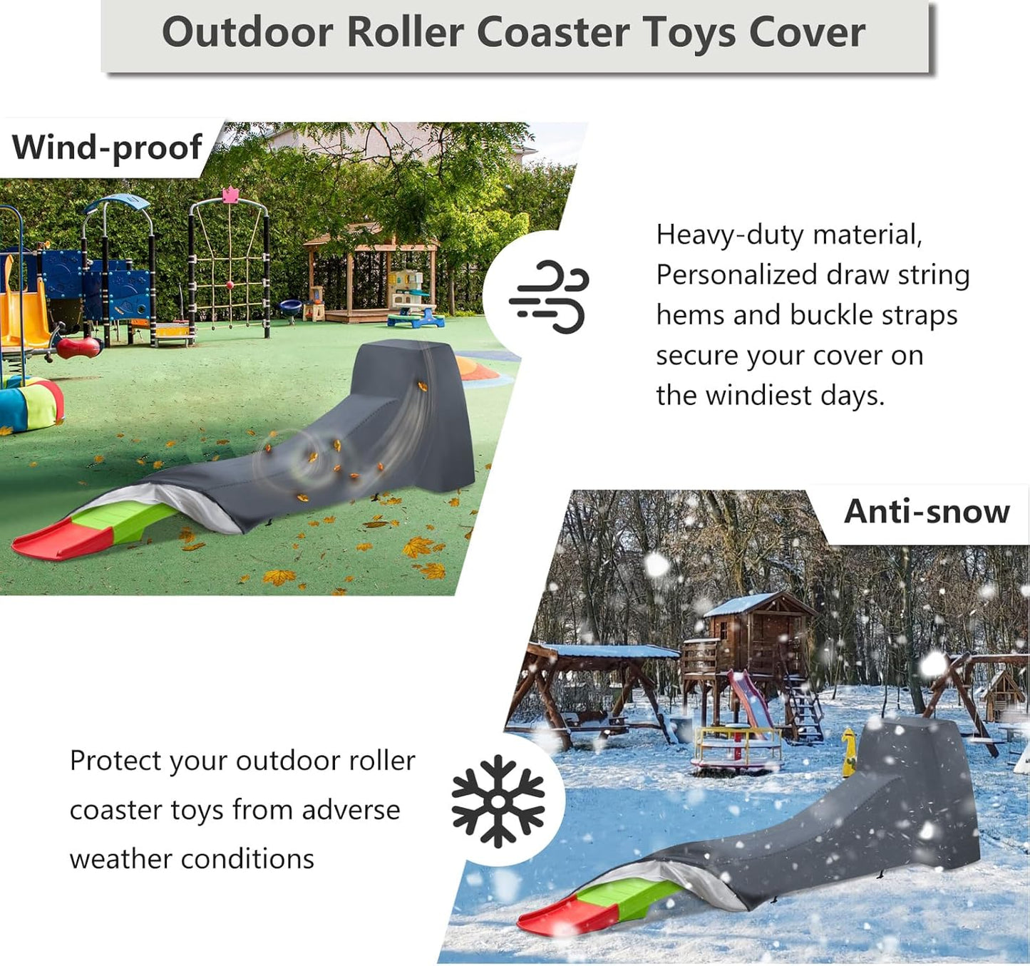 Toddler Roller Coaster Cover for Kids Up & Down Roller Coaster ,Waterproof Dust Proof Anti-UV Outdoor Roller Coaster Toys Cover,Cover only