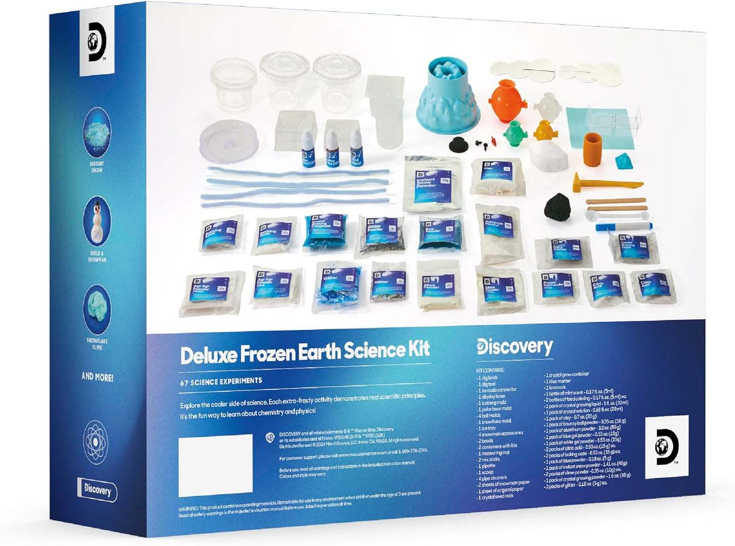 Discovery™ Frozen Earth Science Kit – 67 Experiments STEM Chemistry Lab for Kids| Grow Crystals, Make Snow & Slime, Ice Explosions & More| Educational Learning Activity Toy| DIY STEM Set Gift| Ages 8+