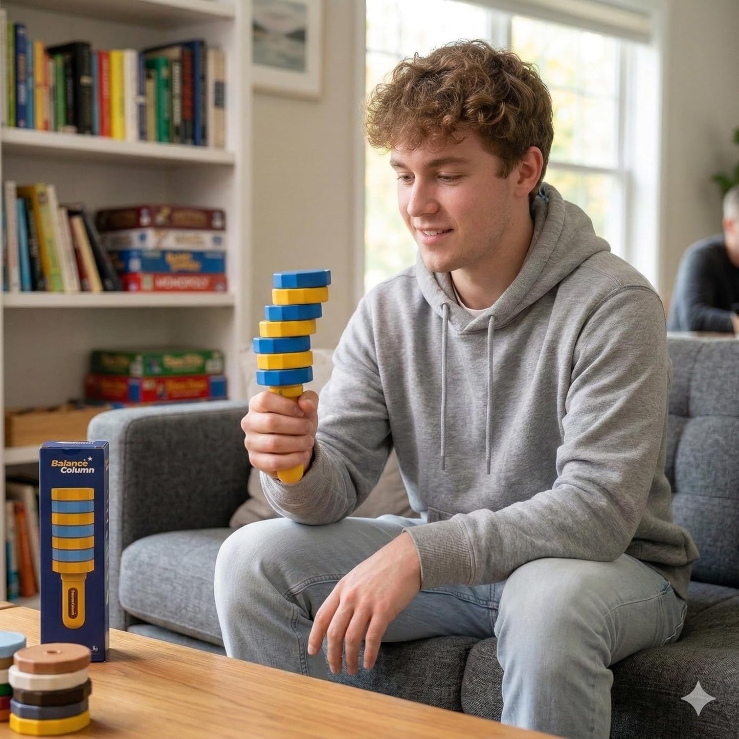 Wooden Balance Column Toy – 360° Swing Balance Stick Game for Teens & Adults 14+, Hand-Eye Coordination & Party Game for Stress Relief, Brain Training & Family Gatherings