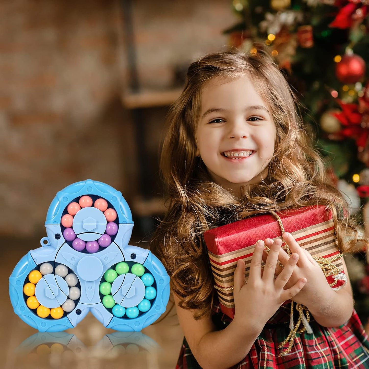 FRIUSATE Magical Bean Puzzle Toy, Rotating Magical Bean Fidget Spinner Toys for Kids, Stress Relief Anxiety Relief Puzzles for Teens Adults, Learning&Education Toys and Gifts