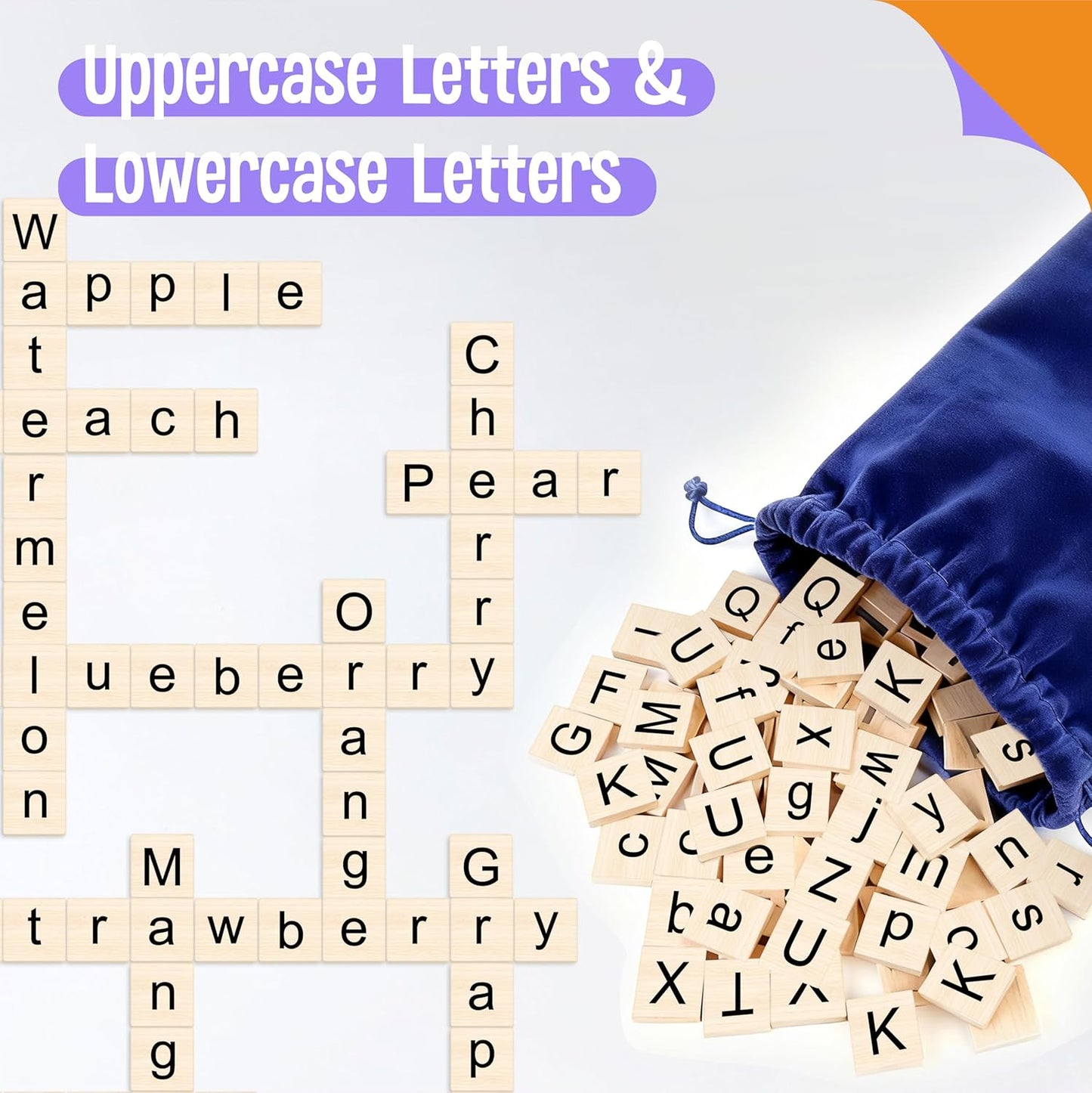Word Spelling Game, 312 Wooden Letters Tiles & 300 Common Words for - CVC, CVCC, CCVC, Sight Word & First Word Learning, Montessori Early Educational Tool for Kids 4-9, Autistic Toys for Grades 1-3