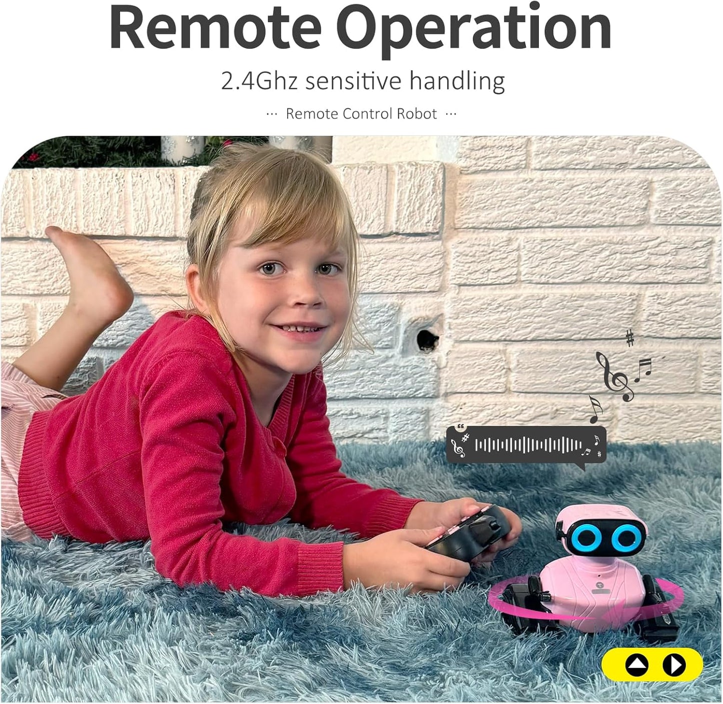 GILOBABY Remote Control Robot Toy for Kids 3-5 Years, Flashing LED Eyes, Dancing and Flexible Moves, Auto Demo Mode, Gift for Boys (Blue)