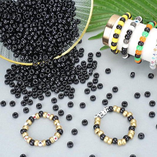 Dowsabel Brown Pony Beads Bulk 1000 Pcs 6x9mm, Large Hole Kandi Hair Beads for Braids Bracelets, DIY Friendship Bracelets Necklaces Jewelry Making Crafts and Gifts