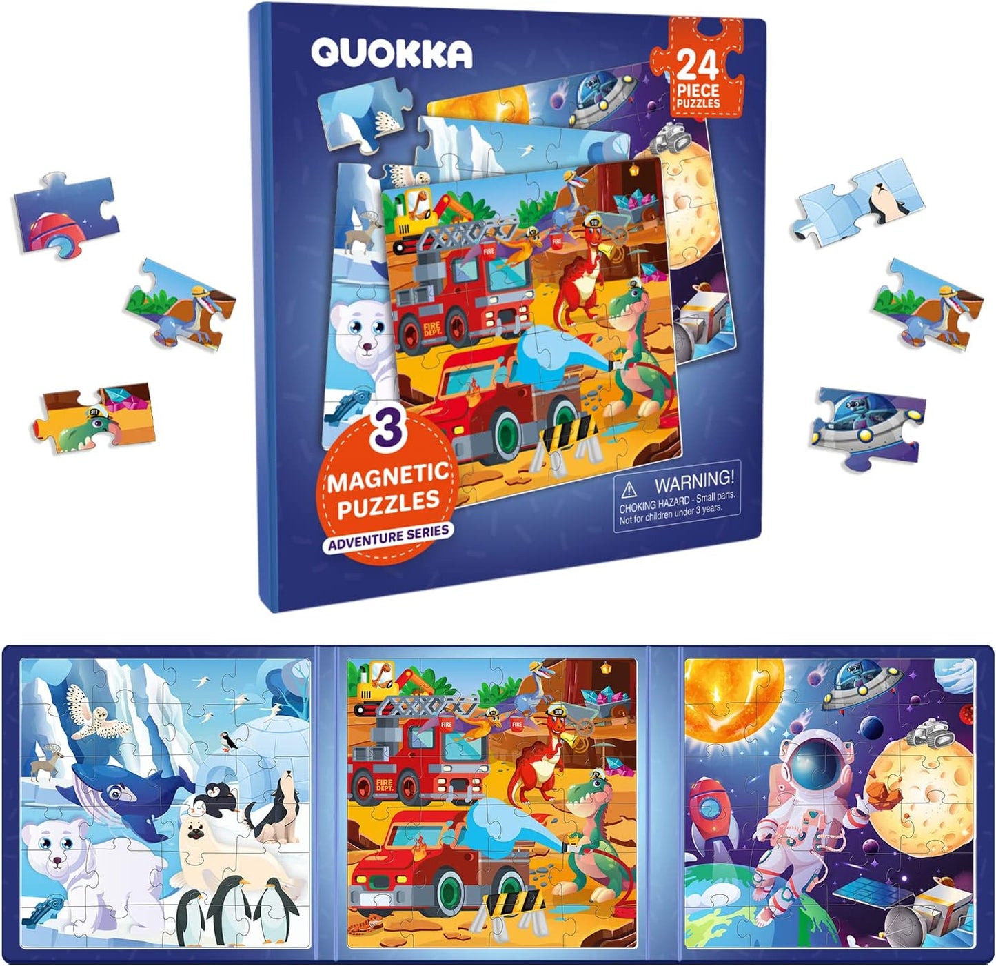 QUOKKA Travel Magnetic Puzzles for Toddlers 1-3 – 20+Pcs Farm Toy Game with Extra-Long Play Book – Fun Travel Game for Kids Ages 3-5 – Strong Magnets for Car Activities – Fun Toddler Puzzle Ages 2-4