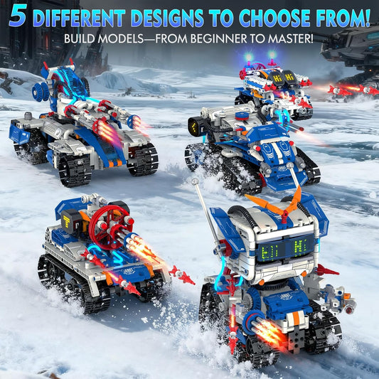 5in1 STEM Robot Building Kits for Kids 6-12, App & Remote Control STEM Dinosaur Tank Robot Building Toys for Kids, 890Pcs DIY Science Building Sets, Erector Sets for Boys Girls Birthday Xmas Gifts