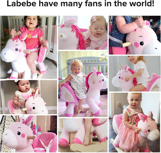 labebe - Baby Rocking Horse, Ride Unicorn, Kid Ride On Toy for 6 Month-3 Year Old, Infant (Boy Girl) Plush Animal Rocker, Toddler/Child Stuffed Ride Toy (Pink) | Kid Ride On Toy, Infant, Plush Animal Rocker, Toddler/Child, Stuffed Ride Toy