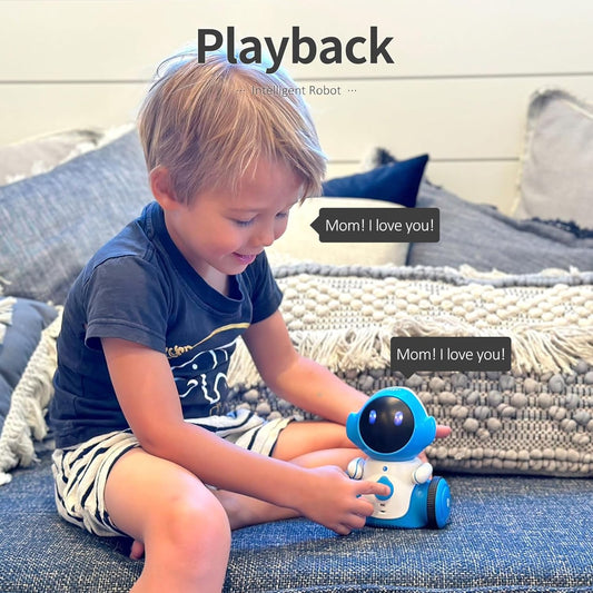 GILOBABY Interactive Robot for Kids Ages 3-8 – Rechargeable with Voice Control & Playback Mode – Educational Toy that Sings, Dances and Touch Control (Blue)