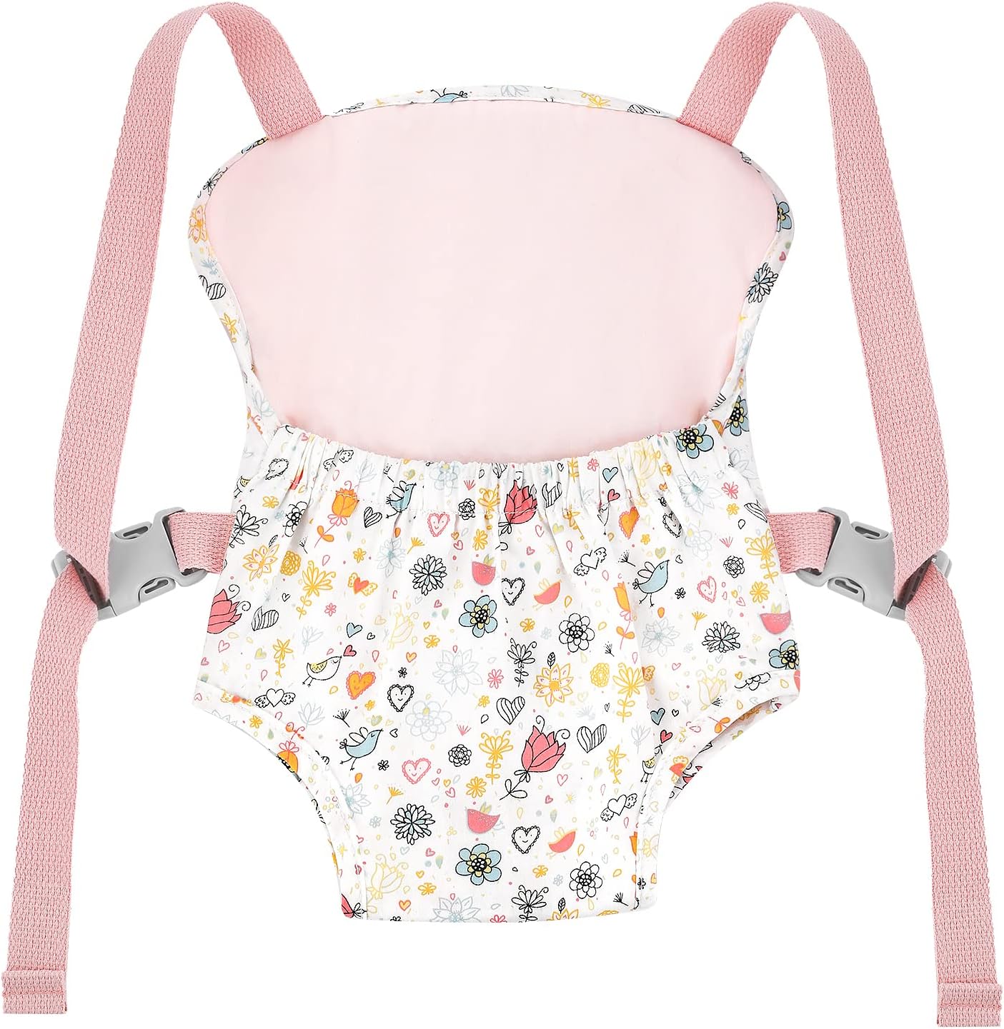 GAGAKU Baby Doll Carrier for Little Girls, Reborn Doll Accessories for Toddlers 3+ Years Old, Kids Toy Baby Dolls Sling Carrier - Pink - Moonflower