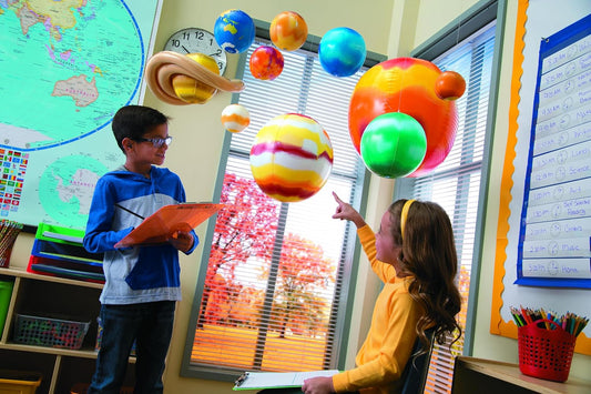 Fun Express Inflatable Solar System Model Kit - 10 Piece Educational Space Toys Set with Planets & Sun for Kids | Perfect for Science Classroom Decor, Space Themed Party Decorations & Bedroom Display