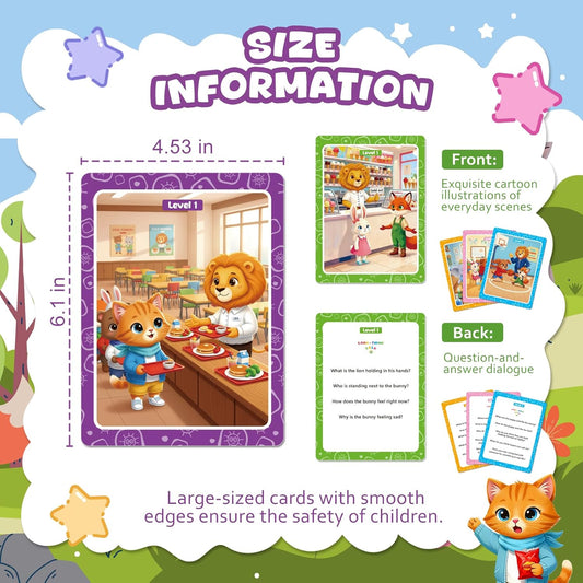 Conversation Cards, Look, Think, Talk. Kids Games for Speech Therapy Materials, Social Emotional Learning Activities, and Critical Thinking Skills Like Social Skills and Emotional Intelligence.
