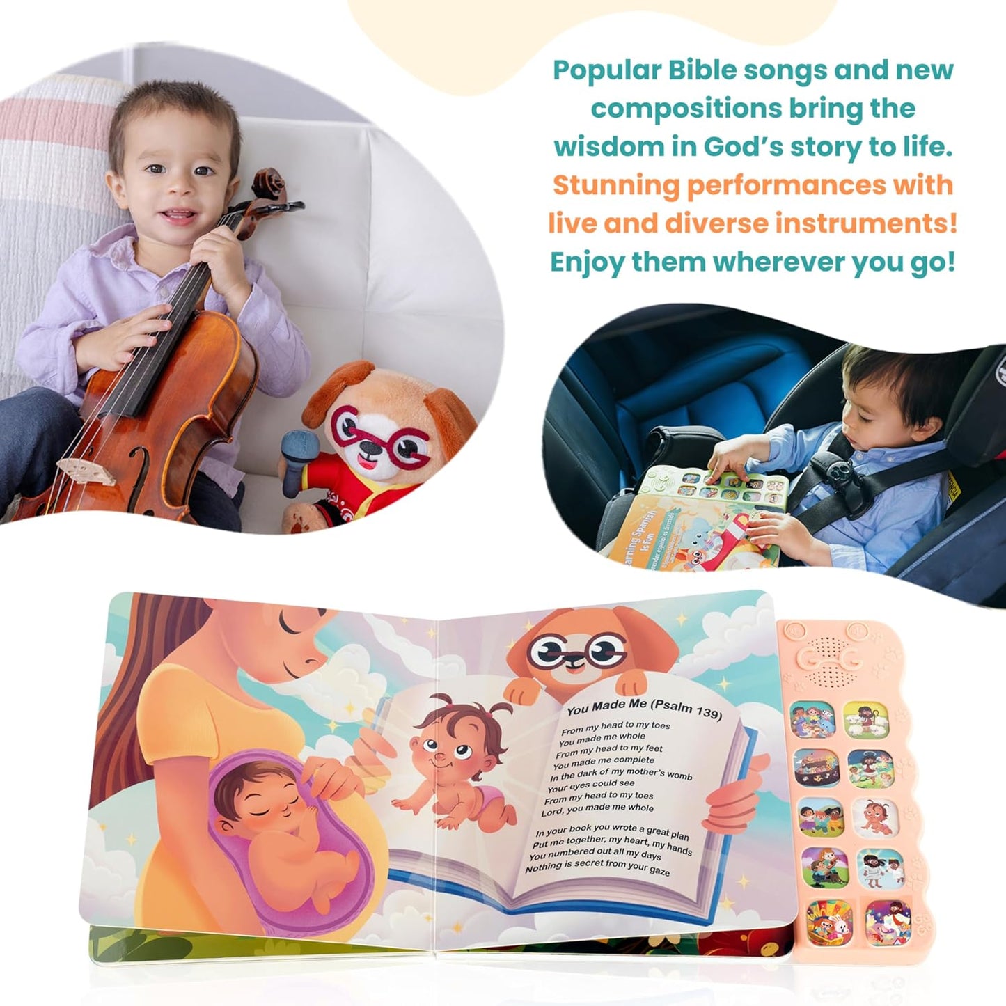 GO GO Bible Story Songs: 10 Toddler Songs, Christian Toys for Toddlers 3-5, Sound Books for Toddlers 1-3