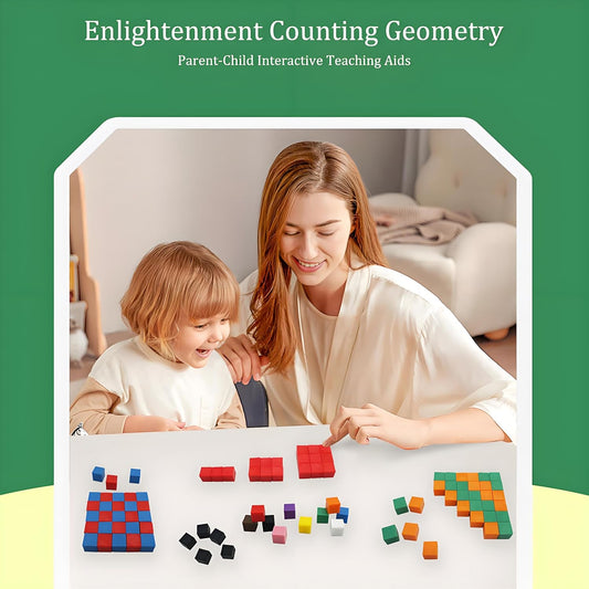 EXBEPE Geometric Solids 300 Pcs,Math Counting Cube,Plastic Color Sorting Stacking Blocks for Kids
