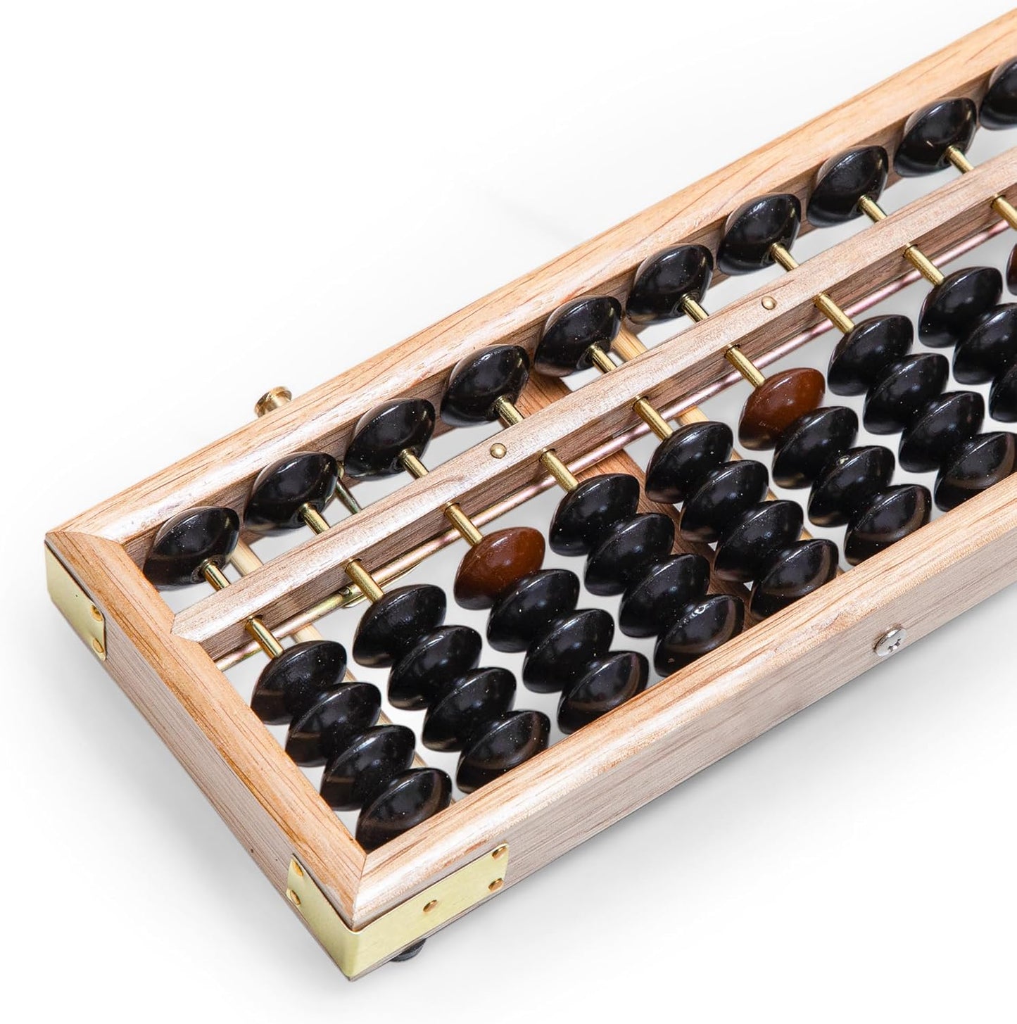 Black long Di fang Wooden Abacus - Professional 17 Column Soroban - 13.86 Inches (35.2 Centimeters) - Calculator with Reset Button - Made