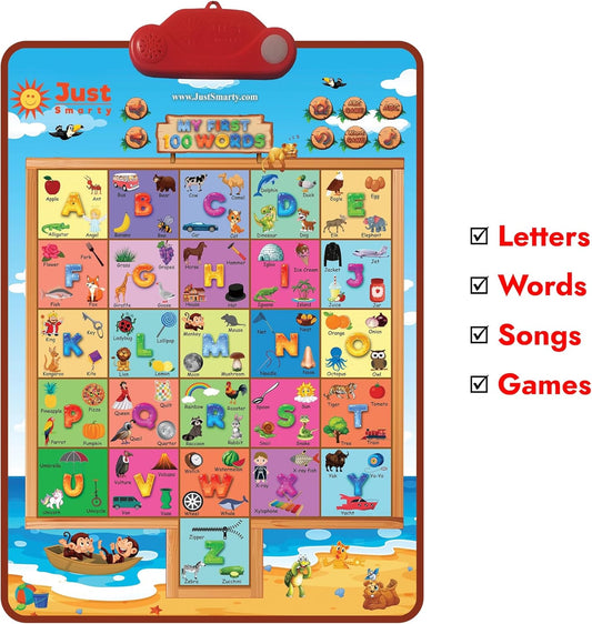 Just Smarty Alphabet Wall Chart for Toddlers 1-3 | ABCs & 123s Kids Learning Toy | Educational Gift for Infant Ages 1 2 3 4 5 | Speech Therapy for Kids 1-3 | Autism Toys for Toddlers 3-4