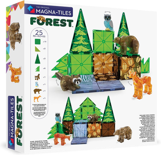 MAGNA-TILES Forest Animals 25-Piece Magnetic Construction Set, The ORIGINAL Magnetic Building Brand