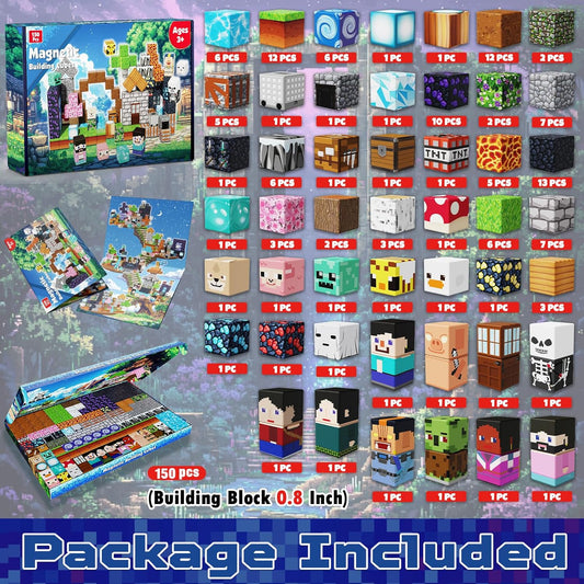Magneverse 200 PCS 0.8in Magnetic Blocks - Magnet Toys for Kids, Magnetic Building Blocks Cubes, Stacking Magnets, School STEM Toys Birthday Gifts for Boys and Girls Age 3+ Years Old (Theme: Portal)