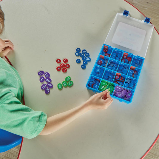 hand2mind Lowercase Phonics Chips, Phonics Manipulatives for Kindergarten, Phonemic Awareness, Science of Reading Classroom Materials, Reading Tools for Kids, Alphabet Letter Tiles for Spelling
