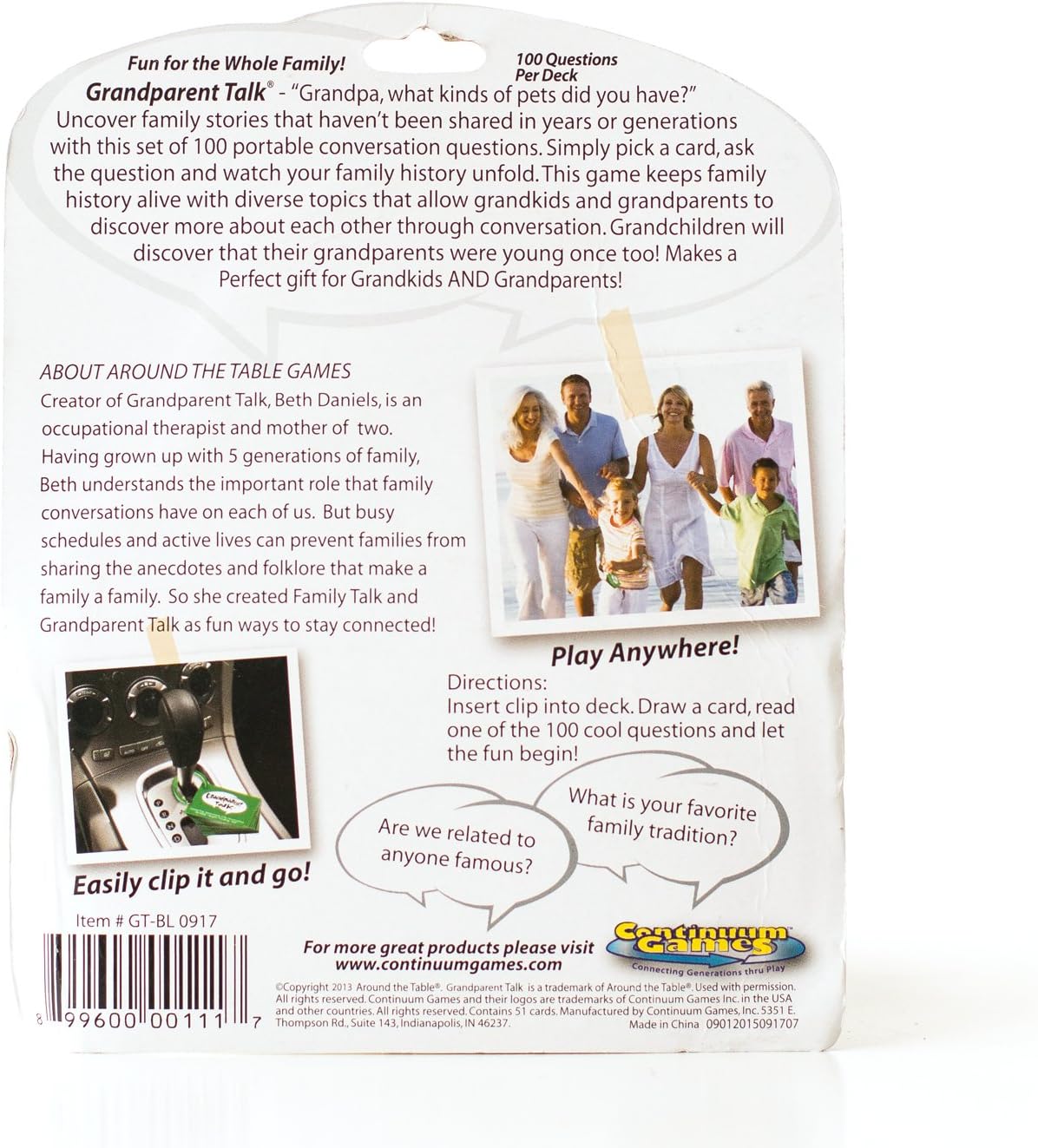 Grandparent Talk by Around the Table Games - Portable, Meaningful Conversation Starters