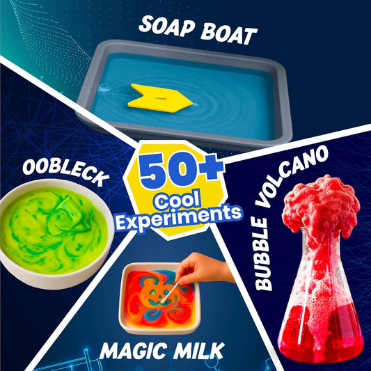 Junior Science Kit for Kids Age 4-14 | 50+ Stem Science Experiments | Educational Toy for Boys and Girls | Birthday Gift for Smart Kids- Curious Junior