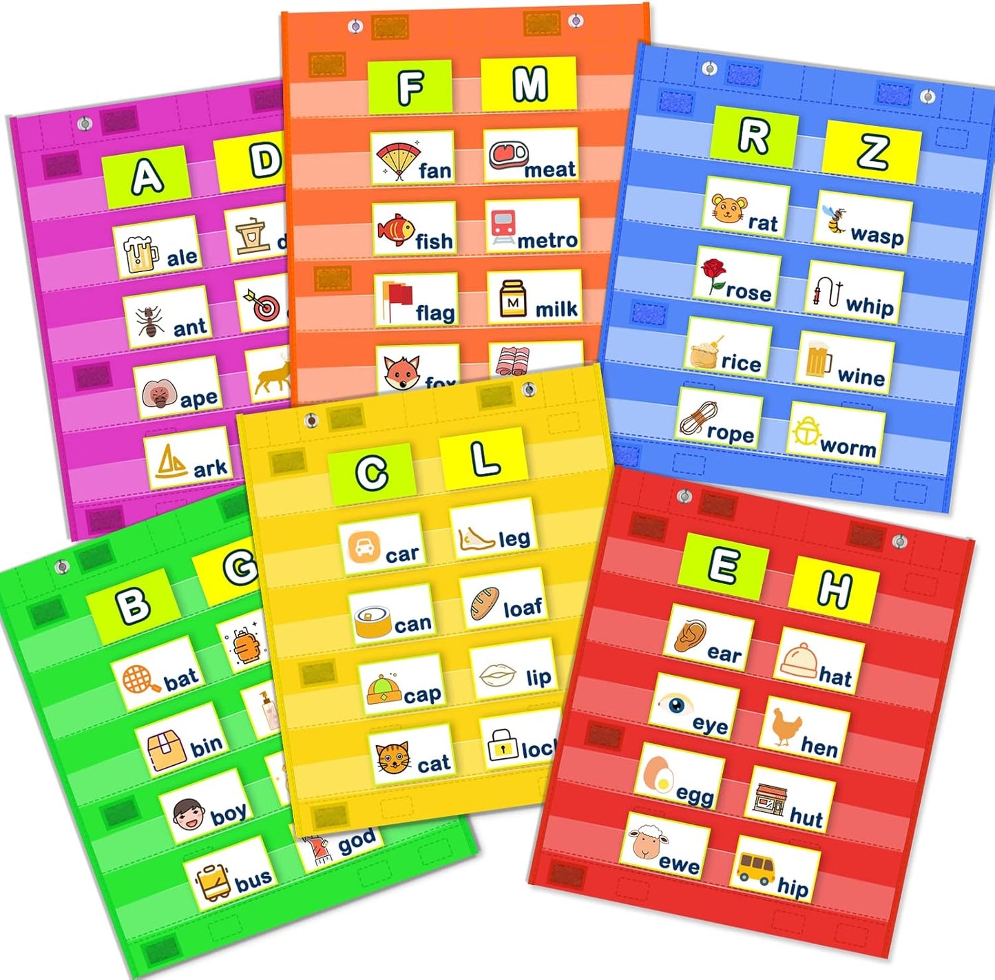 EAMAY Classroom Magnetic Pocket Chart for Kids, Mini Double-Sided Pocket Charts for Teachers Fits 3" Sentence Strips and Cards(14" x 17") (4)