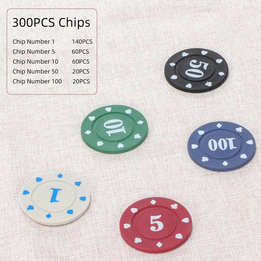 400Pc Numbered Fake Poker Chips Mahjong Chips 4g Light Weight Plastic Counting Chips Value Price Account Counters,Mini Trave Poker Blackjack Sets for Beginner,2 Decks Playing Cards Denominations Games