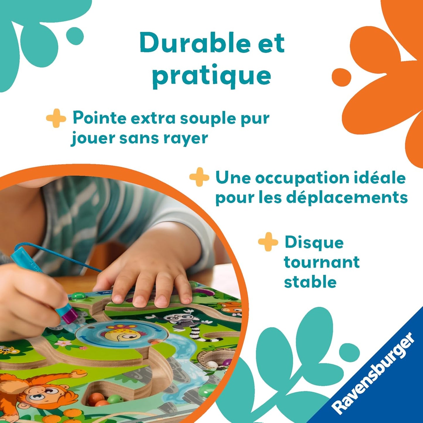 Ravensburger Play+ 34018 Jungle Wooden Magnetic Maze for Children from 18 Months
