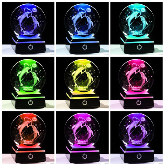 3D Unicorn Crystal Ball Snow Globe Gifts for Women, Laser Etched Unicorns Night Light Decor for Girls Bedroom for Adults or Girls