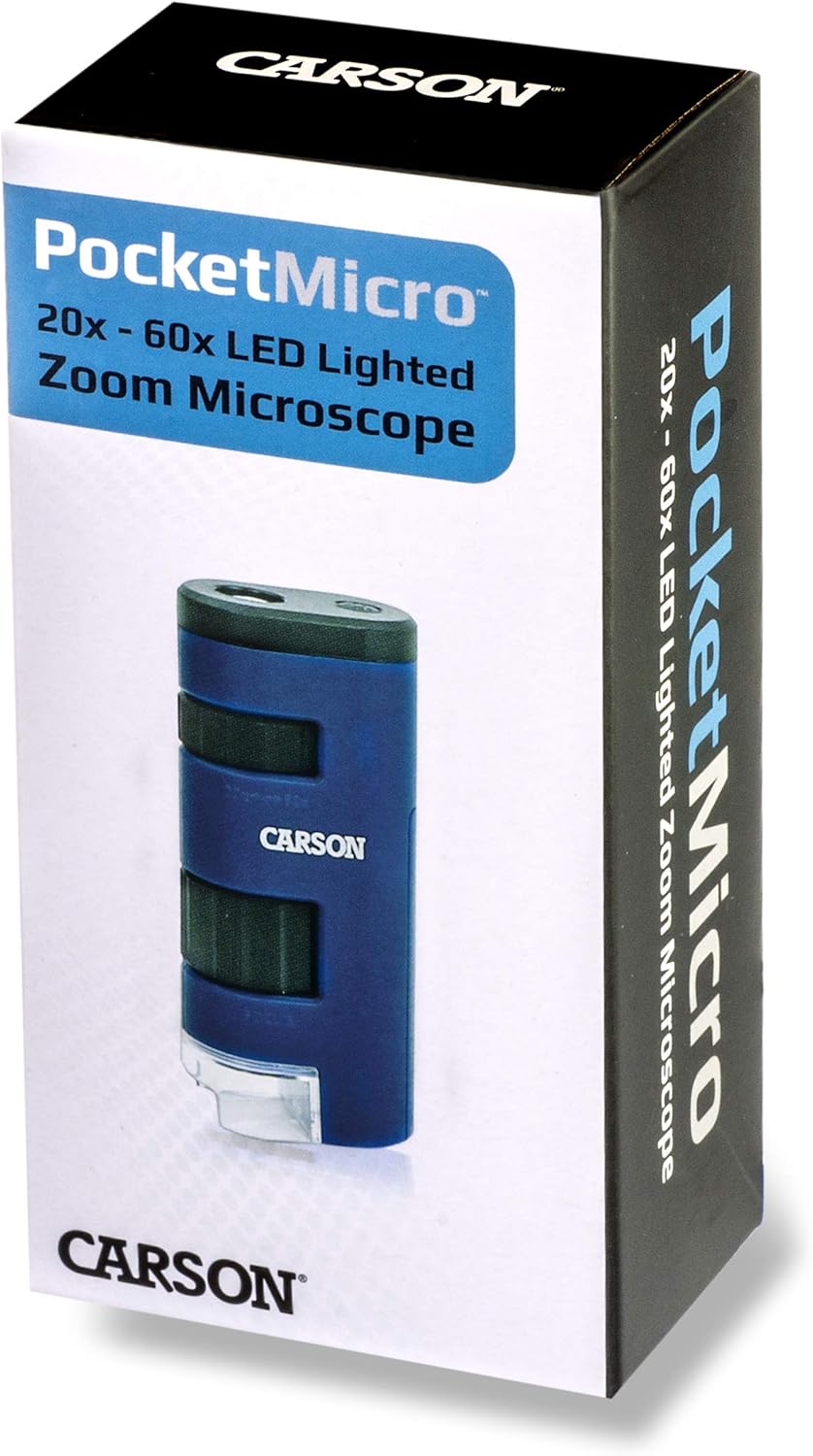 Carson Pocket Micro 20x-60x LED Pocket Microscope Handheld STEM Toy (MM-450)