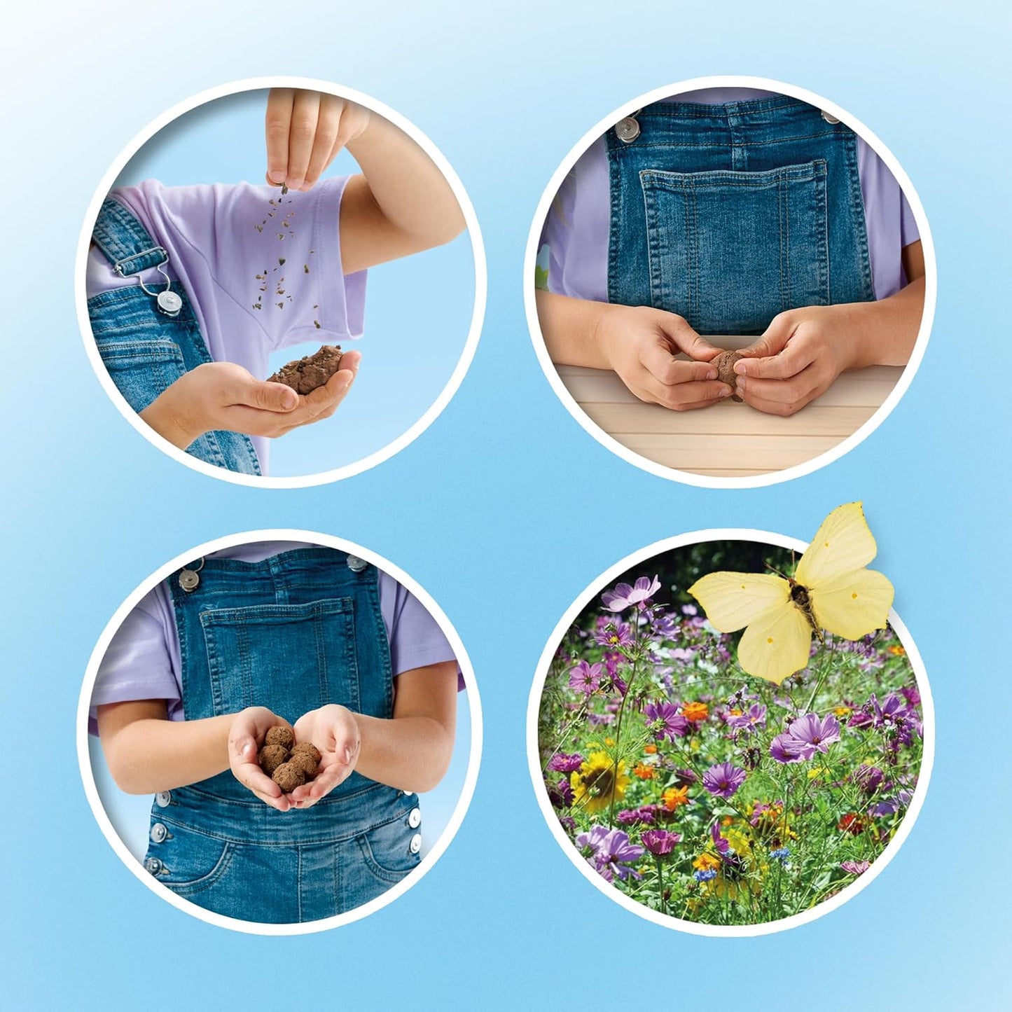 SES Creative Explore – Butterfly Flower Bombs – DIY Flower Bomb Making Kit for Kids – Grow Flowers & Attract Butterflies to Your Garden