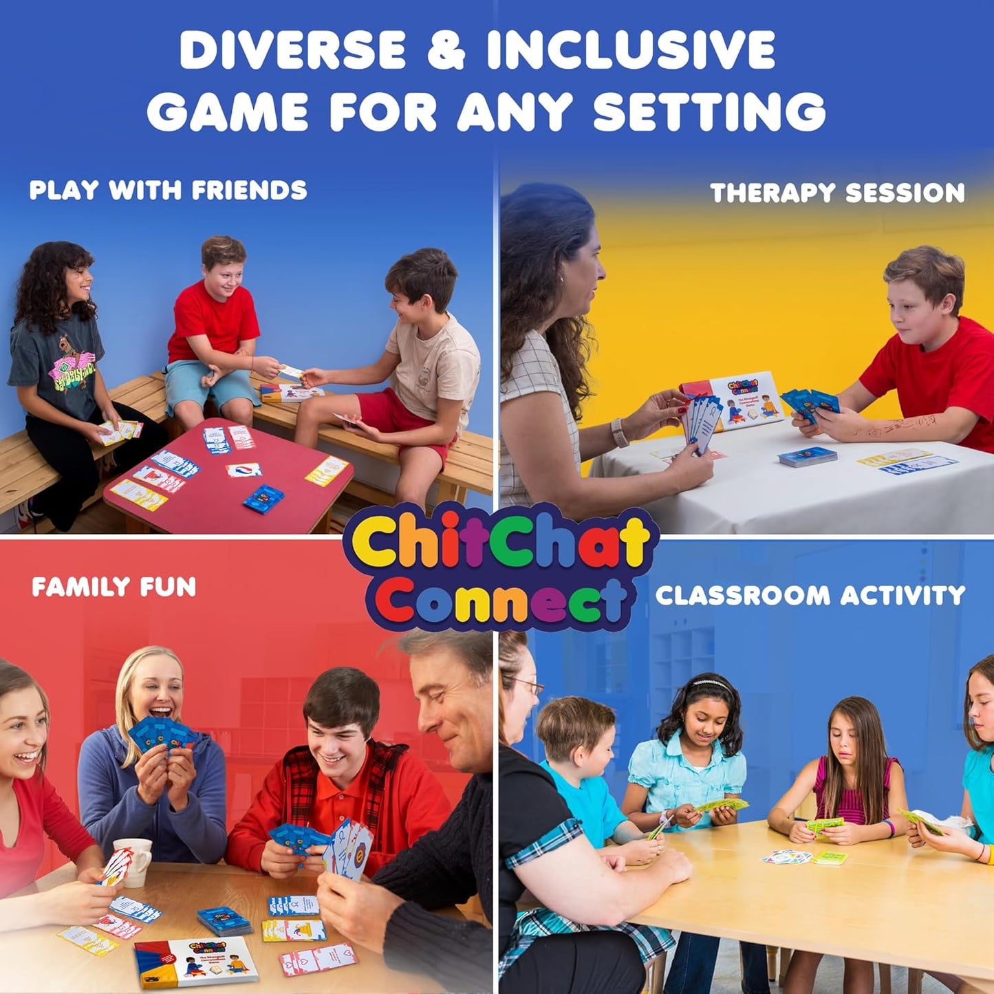 Chitchat Connect Conversation Game | Break the Ice Game for Therapy & Play | Counseling Office Must-Have | Ideal for Therapists & Parents | Build Communication & Social Skills for Teens & Kids