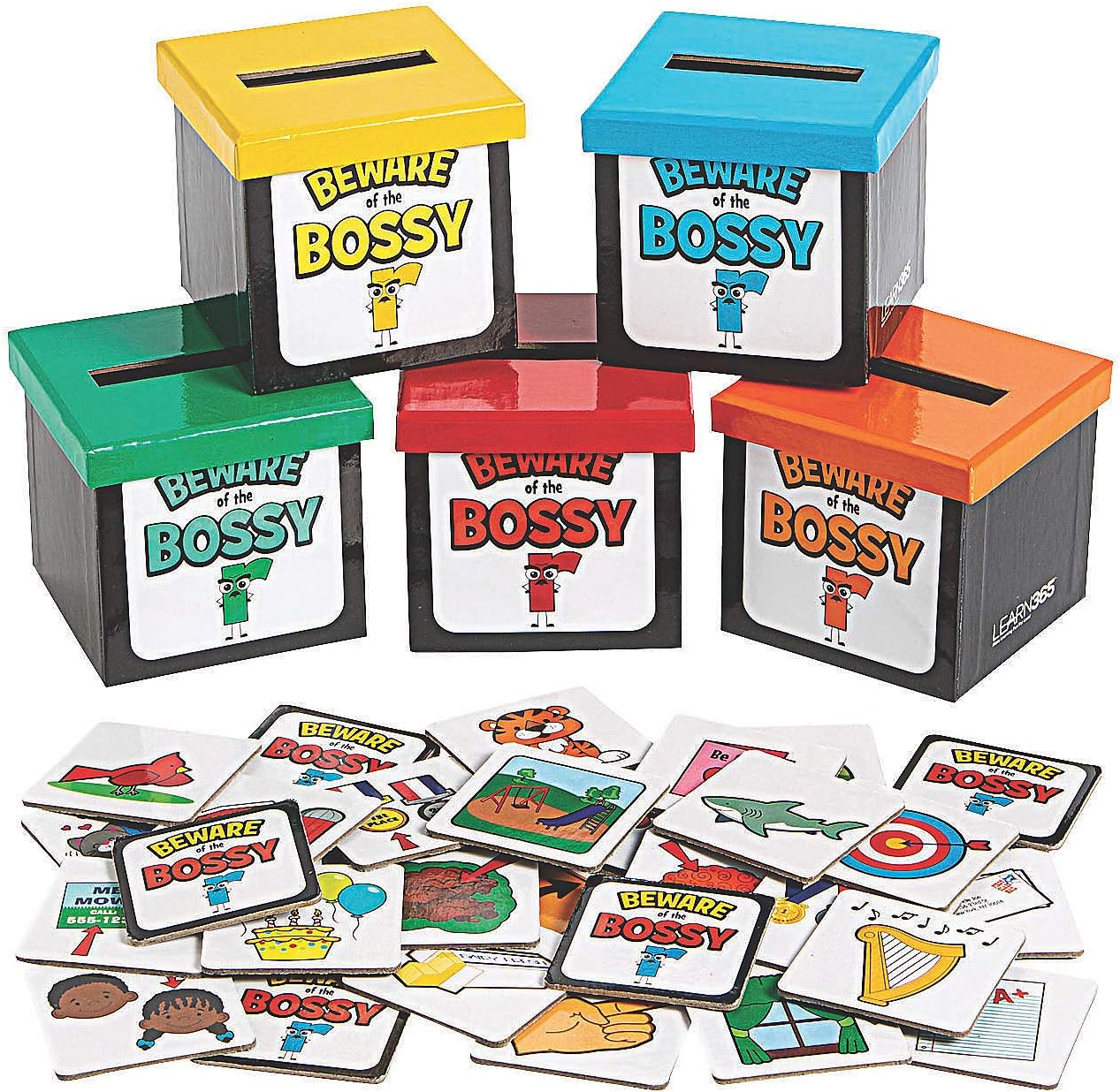 Fun Express Bossy R Sorting Boxes - 55 Pieces - Educational and Learning Activities for Kids